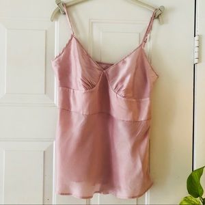 SILK MILLENNIAL PINK CHEMISE/ CAMISOLE TOP L.